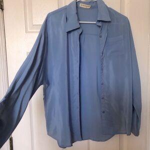 Silk Blouse brooke // tassoul NYC Periwinkle Blue  sz L
